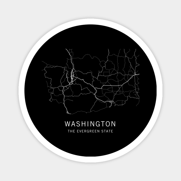 Washington State Road Map Magnet by ClarkStreetPress